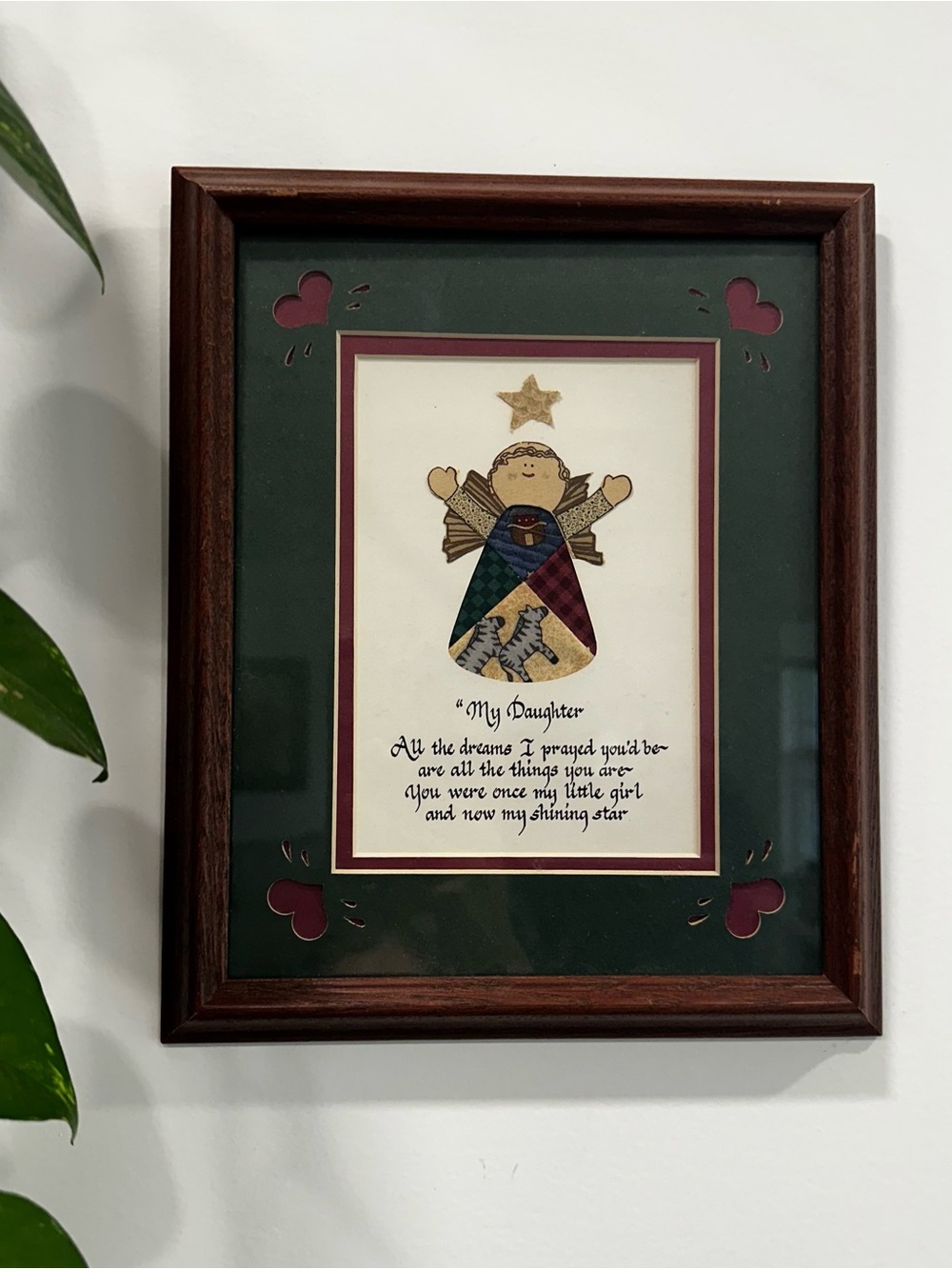 90s Grannycore “My Daughter” Framed Art Sue Barton Collector Cottagecore